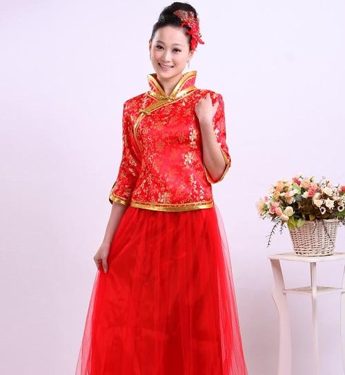 新秋冬礼服大码装长款新娘婚纱旗袍唐装敬酒嫁衣旗袍