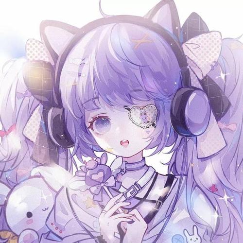 漫画女头一秒倾心的紫色系头像