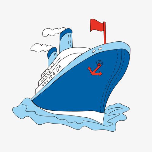 手绘的轮船