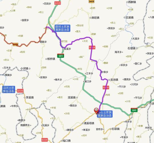 自驾游,从涪陵到秀山最近的路线,不走高速