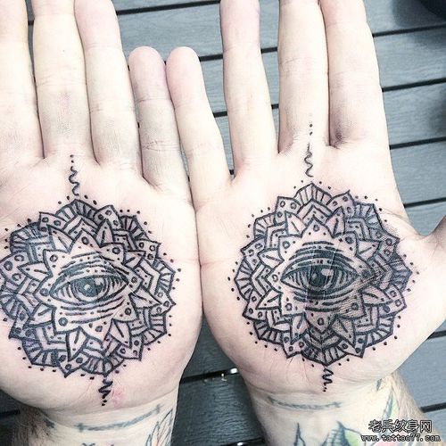 一组手指上黑白简单个性线条纹身图案大全
