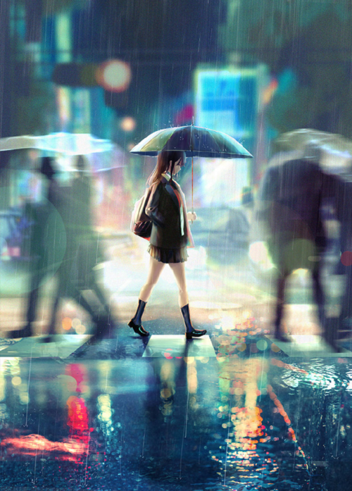 动漫 下雨 人物