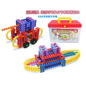 竹节棍积木玩具 diy竹棍棒玩具儿童拼装拼插创意柔性思维积木玩具 400