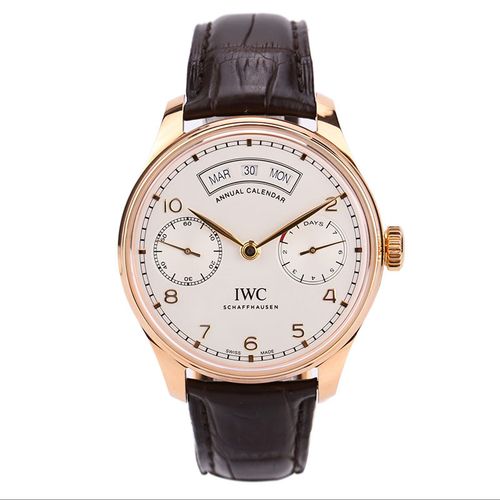 二手95新万国葡萄牙系列18k玫瑰金自动机械男表iw503504442mm视频