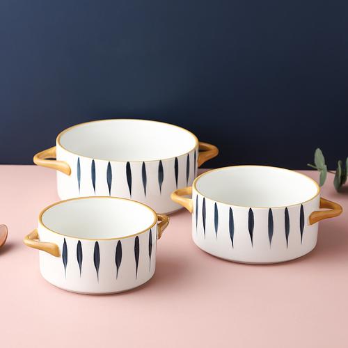 北欧创意餐具双耳陶瓷大汤碗家用大号面碗汤盆沙拉碗螺蛳粉碗优惠券