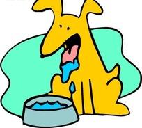 儿童画喝水的猫咪