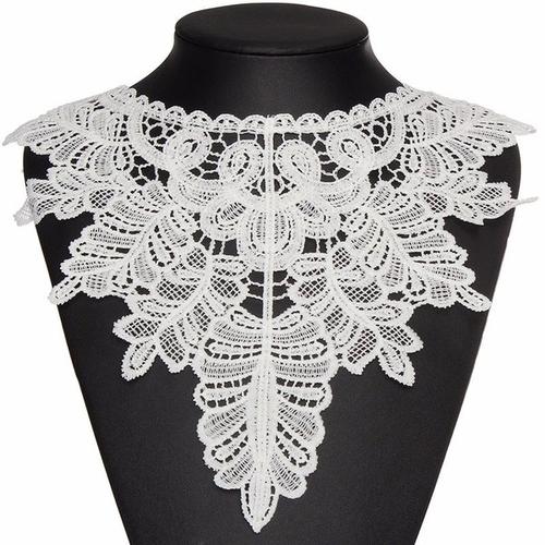 co neck neckline floral venise lace applique white beautiful
