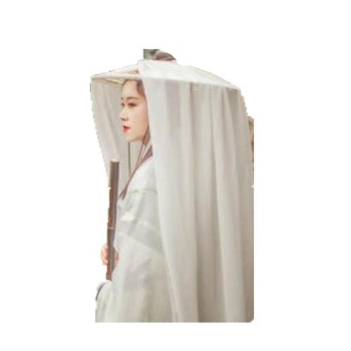 斗笠帽古风女薄纱遮脸古代头纱汉服古装面纱女侠客舞蹈镂空竹编【12月