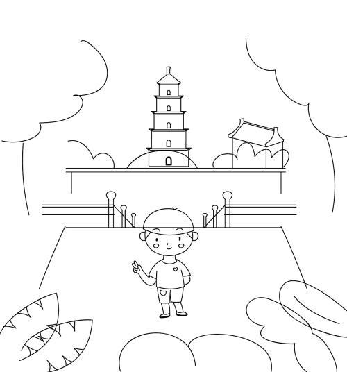 简笔画大雁塔手抄报手抄报图片大全