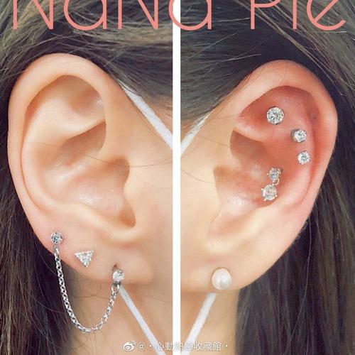 美女耳洞是真的多