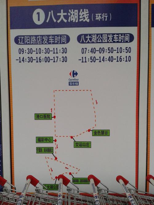 青岛家乐福辽阳西路店公交车的路线.