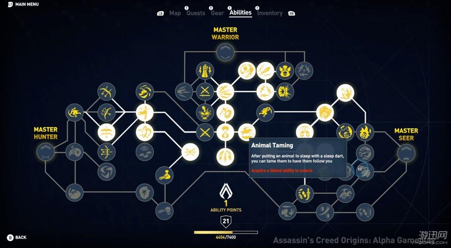 e32017刺客信条起源技能树解析经典战猎法