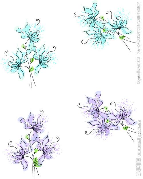 唯美清新鸢尾 蝴蝶兰图片