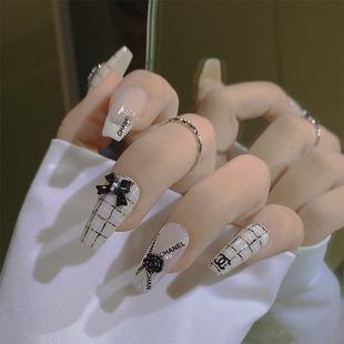 手工定制防水指尖孕妇显白穿戴甲气质小香风美甲新娘假指甲甲片