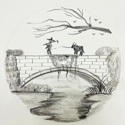 素描风景铅笔简笔小画_风景_铅笔_素描_绘画_文化_绘画