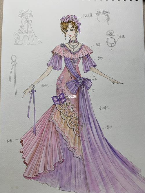新娃衣手绘服装设计稿～_服装设计_手绘_晚礼服_时尚