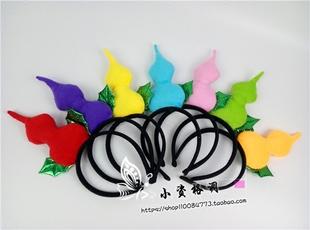 cos葫芦娃造型发箍毛绒葫芦树叶表演活动发饰派对舞台头饰包邮可在
