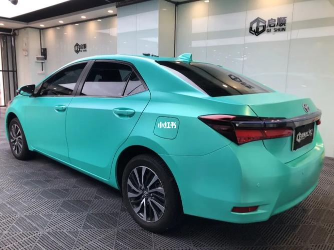 卡罗拉改色贴膜,电光湖水绿_启顺贴膜工作室自由行热门攻略_汽车_汽车