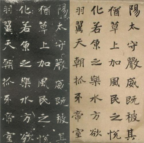 张黑女墓志对比帖制作及临帖与原帖对比(附高清图片欣赏及释文和译文)