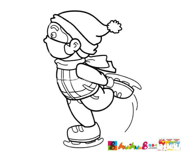小男孩滑冰简笔画图片怎么画简笔画教程_绘画吧-画画