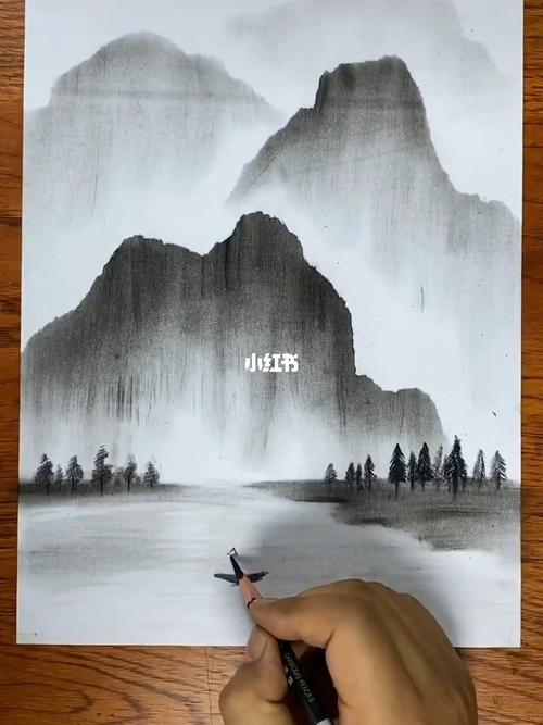 4-6岁的山水画!简单易学!_山水画_创意美术_文化_绘画