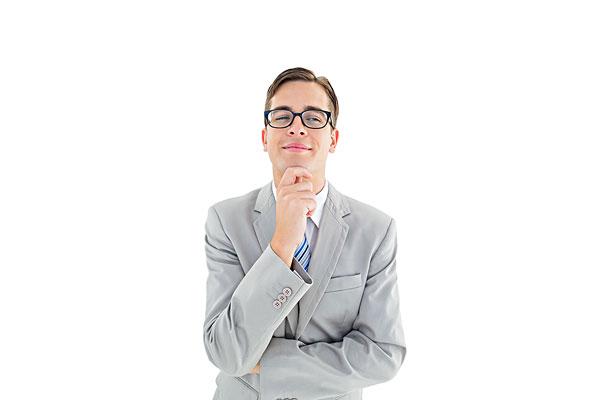 高兴,商务人士,思考,手托下巴