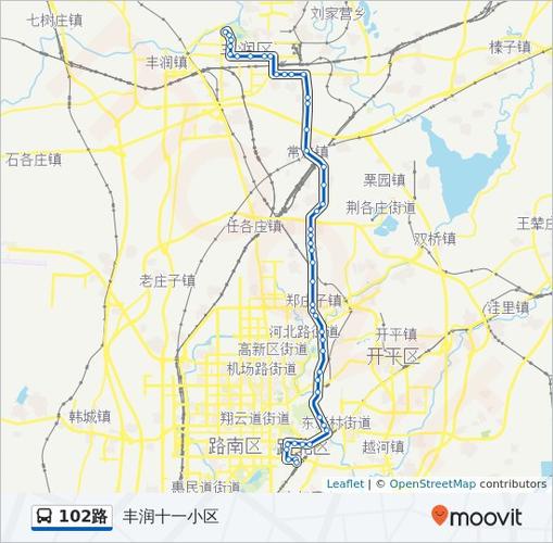 公交102路的线路图