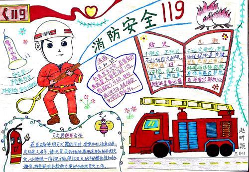 三年级消防手抄报比赛作品一等奖