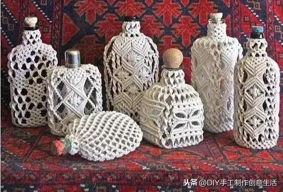 简易绳编水杯套,瓶套-绳编保温杯套教程