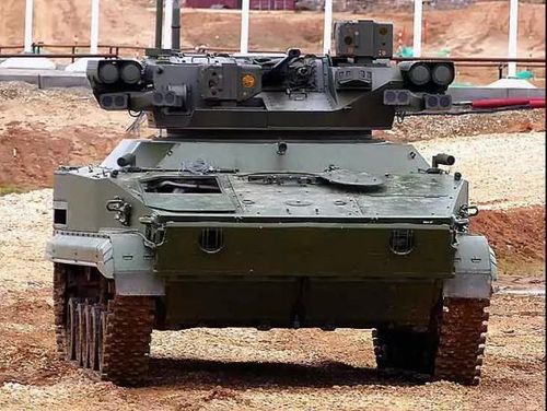 俄军"旋风"无人战车基于bmp-3步战车改进而来,尺寸是俄军现役无人战车