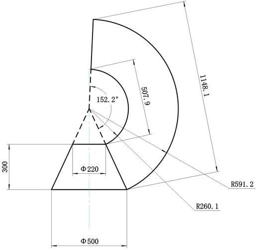 圆锥体展开图的画法