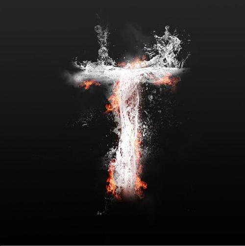 水火交融大写字母艺术字t