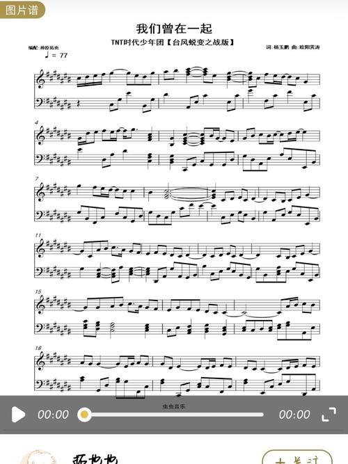 tnt时代少年团钢琴谱_琴谱_钢琴_娱乐_音乐