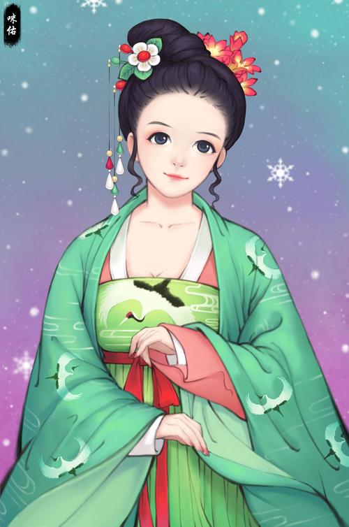 绘画古装小美女