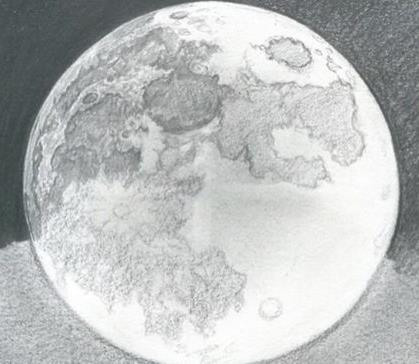 太空的月球简笔画