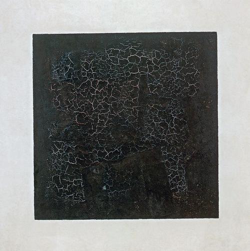 马列维奇,《白色底上的黑方块》,1915