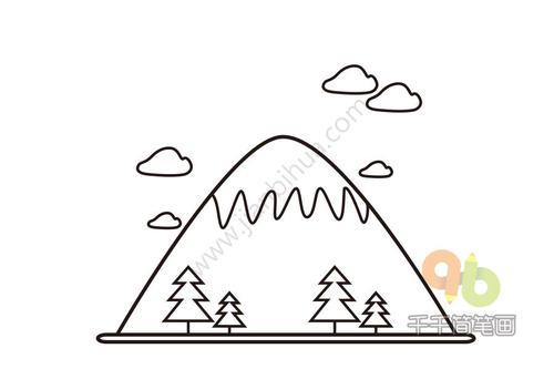 富士山简笔画满上 简笔画图片大全-蒲城教育文学网