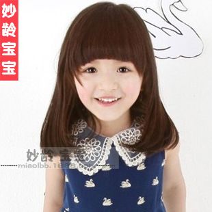 女孩小卷梨花头发假发 国外经典发型 时尚发型长发儿童假发