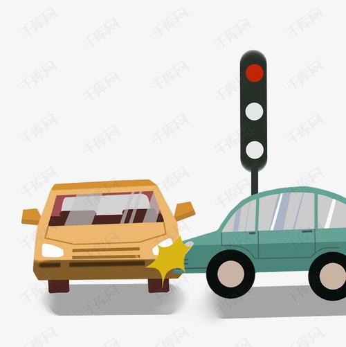 手绘汽车碰撞插画