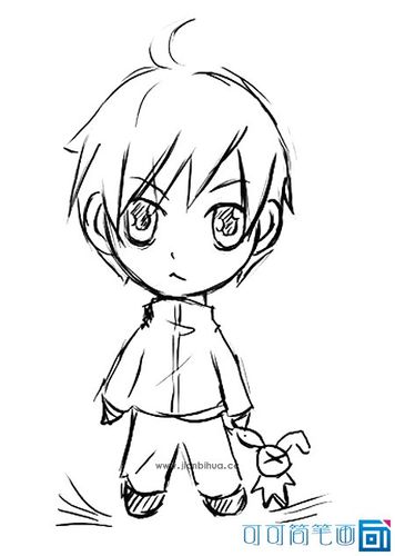q版动漫人物男生简笔画