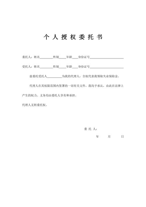 个人授权委托书