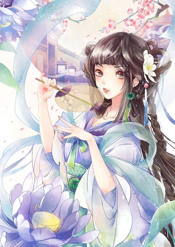 仙女般的动人古装手绘美女图片