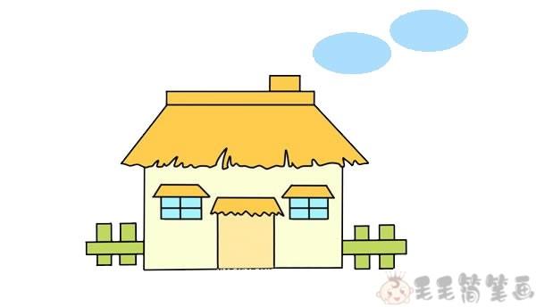 稻草屋简笔画小房子的简单画法