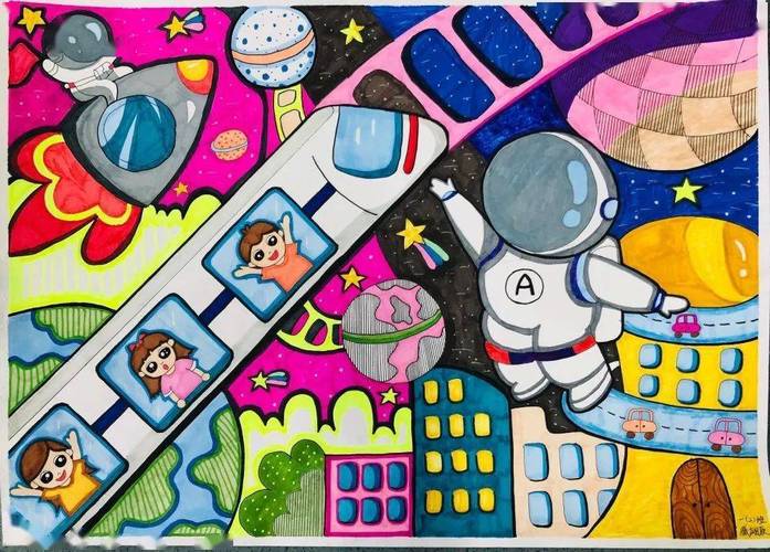 国杰实验学校小学部邀请你来看科幻画展览啦