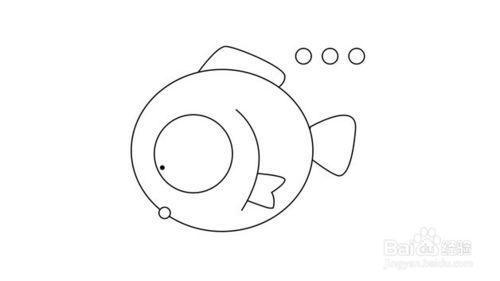 3 为小鱼涂上颜色,增加小鱼色泽度. 4 最后添加一些小细节,鱼