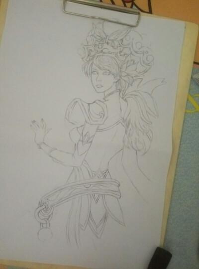 虞姬手绘线稿