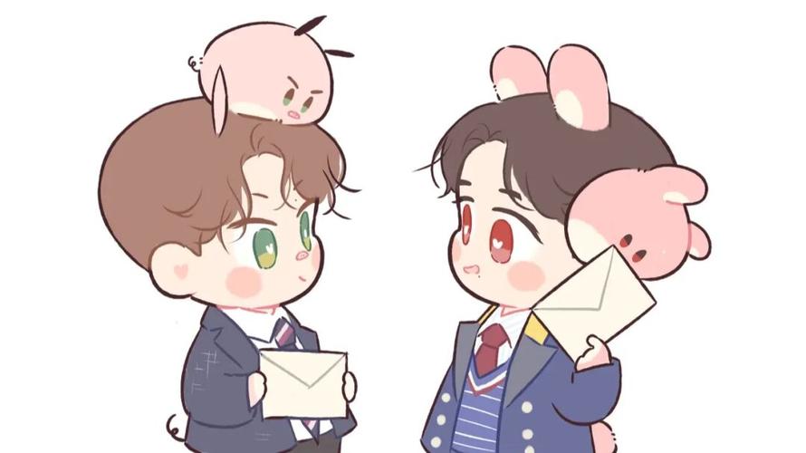 王一博肖战q版背景图 |私藏_博君一肖_王一博_肖战_素材_壁纸