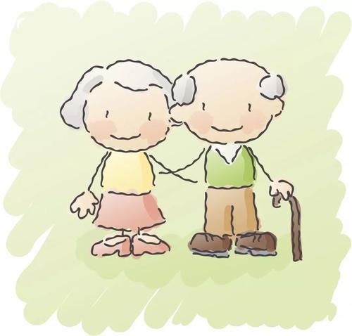 姥姥姥爷简笔画照片