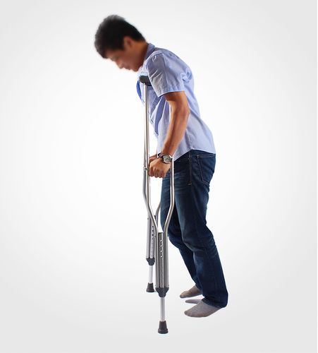 残疾人铝合金腋下拐杖双拐加厚老人助行器防滑高度可调拐棍腋下医用