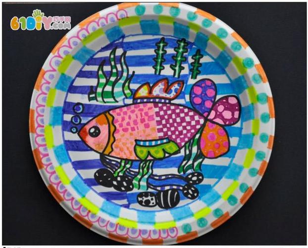 海底世界纸盘画作品图片_巧巧手幼儿手工网